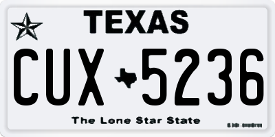 TX license plate CUX5236