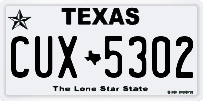 TX license plate CUX5302
