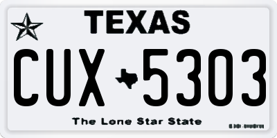 TX license plate CUX5303