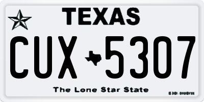 TX license plate CUX5307