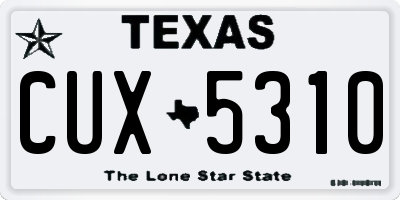 TX license plate CUX5310