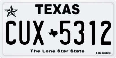 TX license plate CUX5312