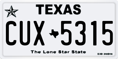 TX license plate CUX5315