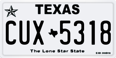 TX license plate CUX5318