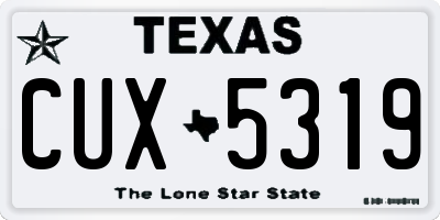 TX license plate CUX5319