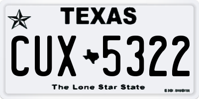 TX license plate CUX5322
