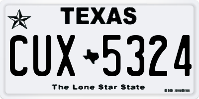 TX license plate CUX5324