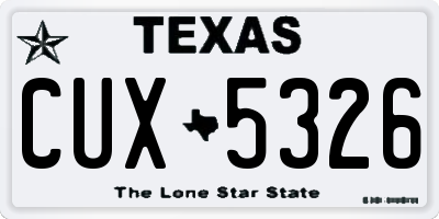 TX license plate CUX5326