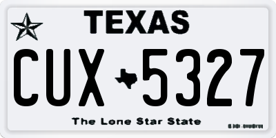 TX license plate CUX5327
