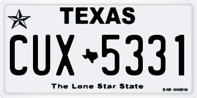 TX license plate CUX5331