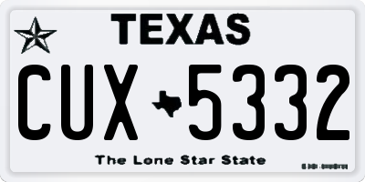 TX license plate CUX5332