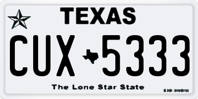 TX license plate CUX5333