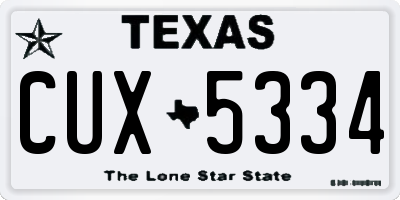 TX license plate CUX5334