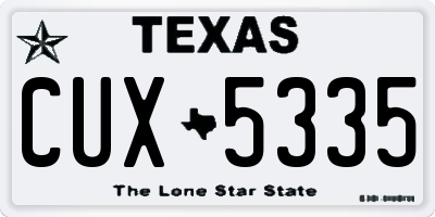 TX license plate CUX5335