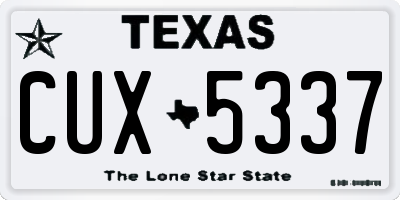 TX license plate CUX5337