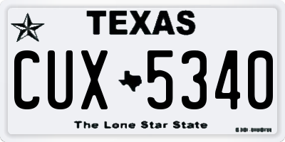 TX license plate CUX5340
