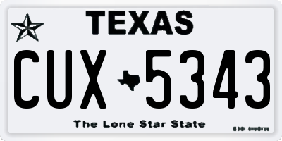 TX license plate CUX5343