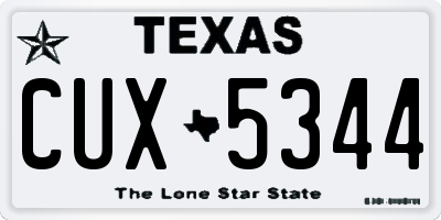 TX license plate CUX5344