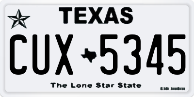 TX license plate CUX5345
