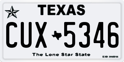 TX license plate CUX5346