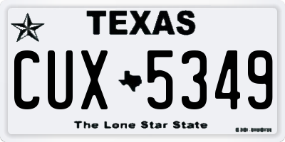 TX license plate CUX5349