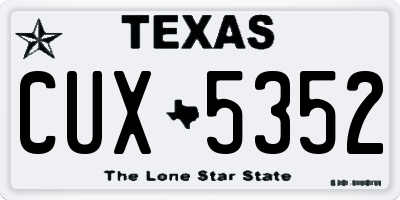 TX license plate CUX5352