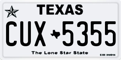 TX license plate CUX5355