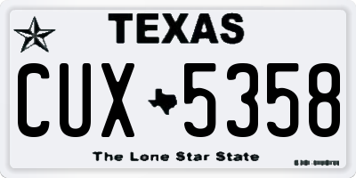 TX license plate CUX5358