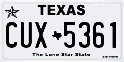 TX license plate CUX5361
