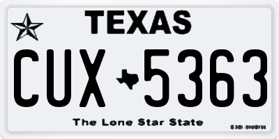 TX license plate CUX5363