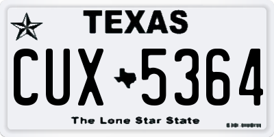 TX license plate CUX5364
