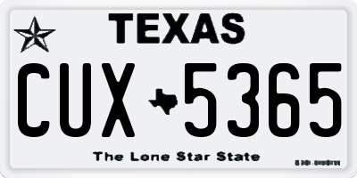 TX license plate CUX5365
