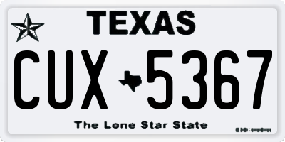 TX license plate CUX5367