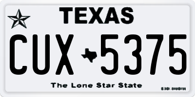 TX license plate CUX5375