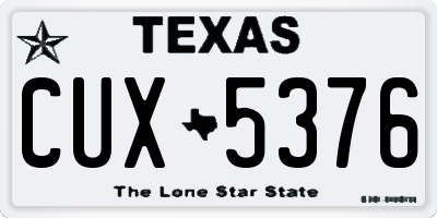 TX license plate CUX5376