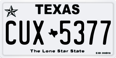 TX license plate CUX5377