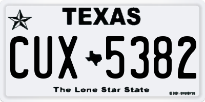 TX license plate CUX5382