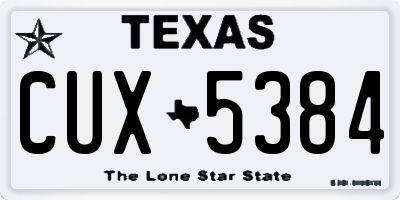 TX license plate CUX5384