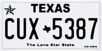TX license plate CUX5387