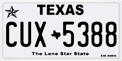 TX license plate CUX5388