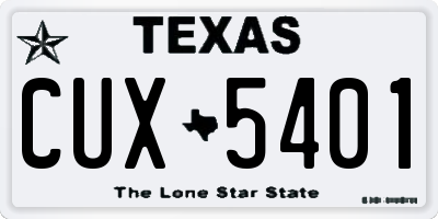 TX license plate CUX5401