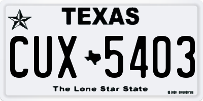TX license plate CUX5403