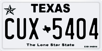 TX license plate CUX5404