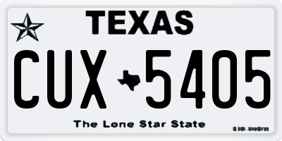 TX license plate CUX5405