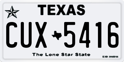 TX license plate CUX5416