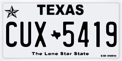 TX license plate CUX5419