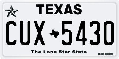 TX license plate CUX5430