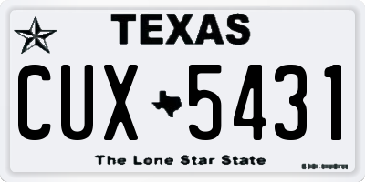TX license plate CUX5431