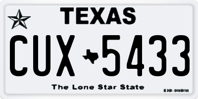TX license plate CUX5433