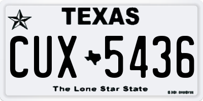 TX license plate CUX5436
